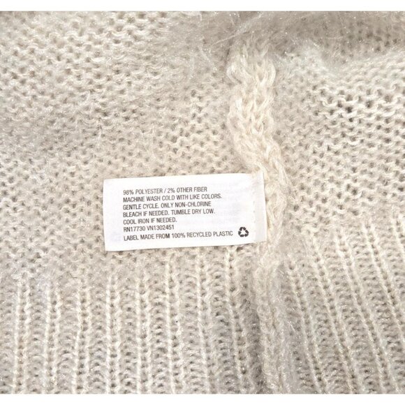 A New Day Fuzzy Crew Neck Sweater Women's Small Winter White Fluffy Soft - Picture 3 of 6